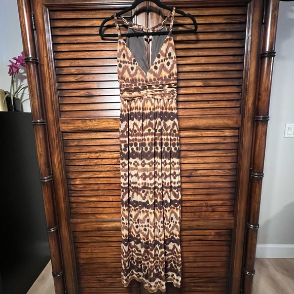 London Times Spaghetti Strap, Key Hole V Neck, Floral Animal Print, Maxi Dress 8 - Picture 3 of 12